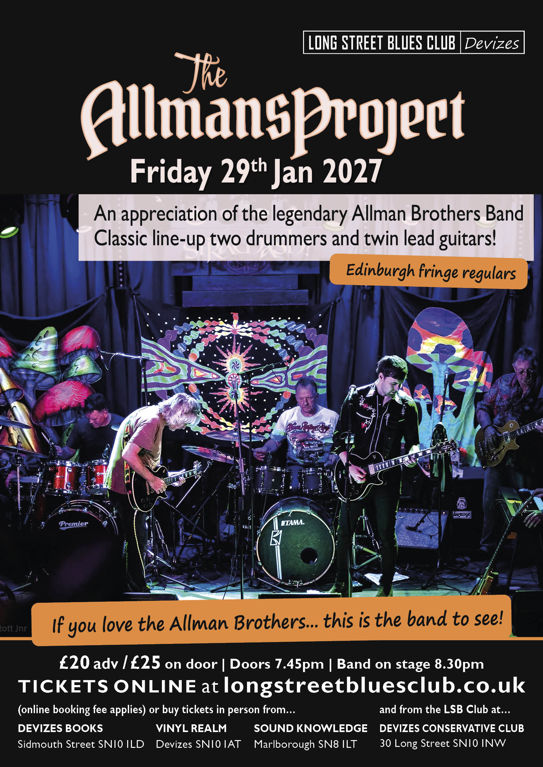 The Allmans Project live on stage.